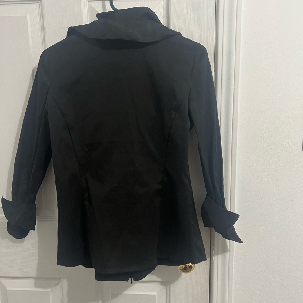 Joseph Ribkoff Black Ruffled Fitted Blouse - Picture 2 of 2